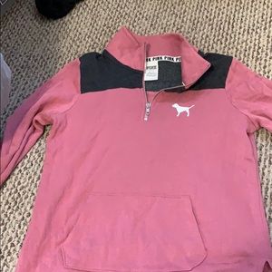 Pink half zip sweatshirt